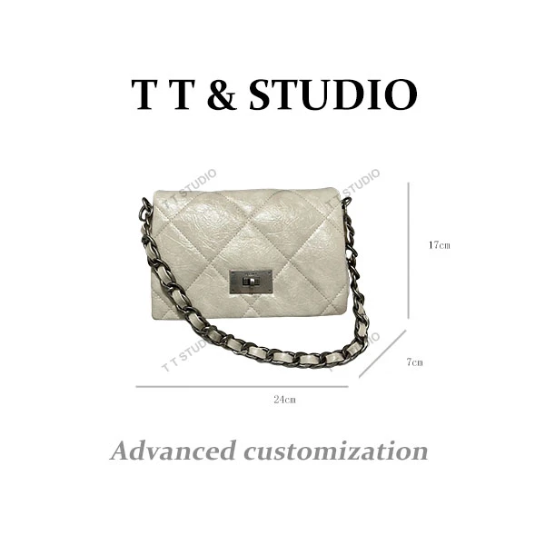 【TT Studio】ZT-D7126-奶油白RAIN.CUN时尚简约腋下斜跨轻奢女包