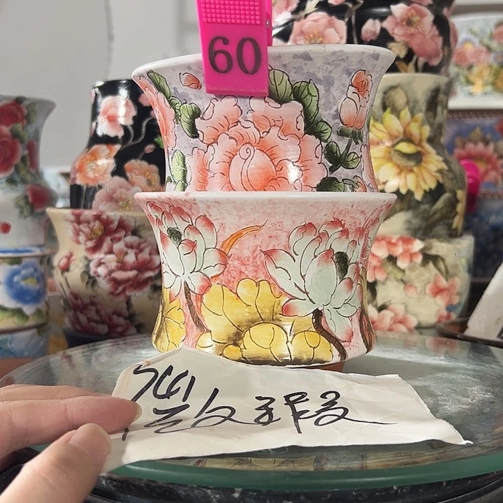景德镇幸运花盆手绘韩式花盆