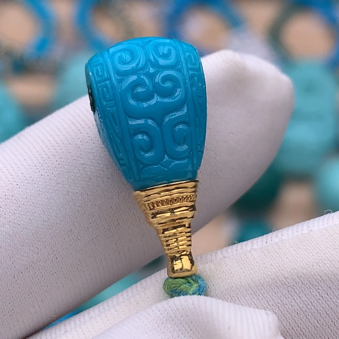 绿松石18K金镶嵌珠宝奇石