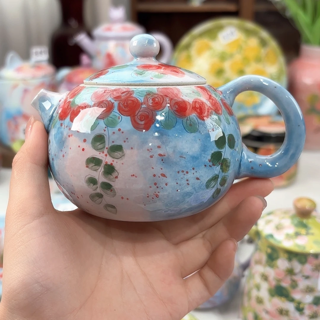 景德镇手绘高温釉下彩陶瓷茶具