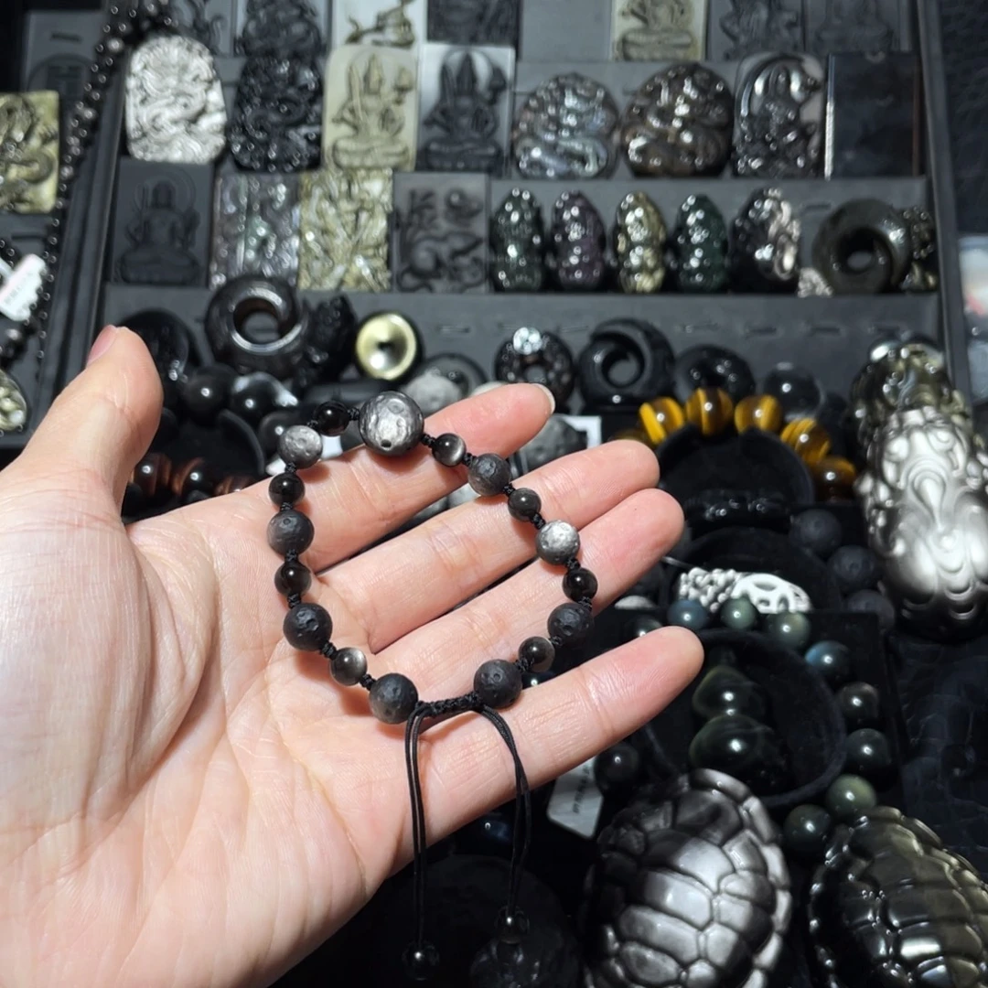 小***蓉黑曜岩未镶嵌珠宝奇石