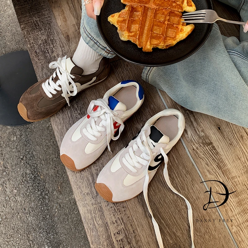 Dannyfrey大幂幂同款内增高阿甘鞋百搭小众德训鞋女韩版休闲鞋