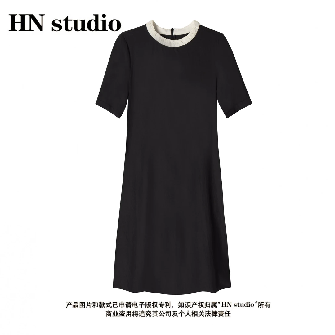 秋季圆领轻职风百搭连衣裙针织女装常规简约显瘦HN84014