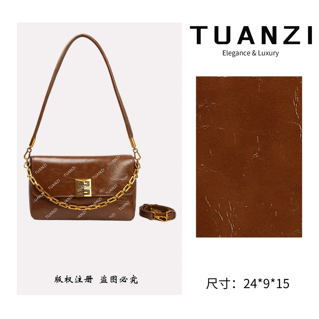 TUANZI【高端玩家】新款气质通勤单肩腋下女包 SKL-Z8502-摩卡色