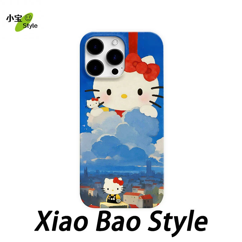 云朵凯蒂猫适用苹果16pro手机壳趣味15promax小众14/13可爱小米15