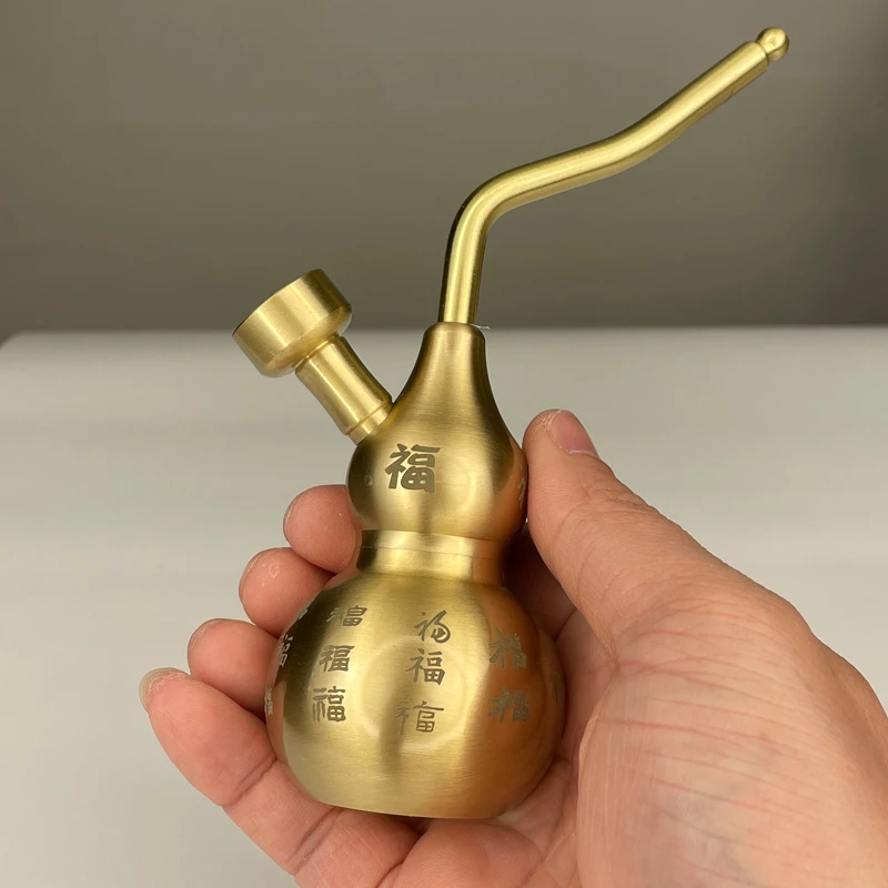 黄铜大号精工版百福葫芦水过滤烟嘴粗中细三用