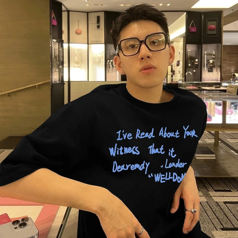 WE11DONE TRACK小众潮牌美式夏季宽松男士情侣上衣短袖T恤ins