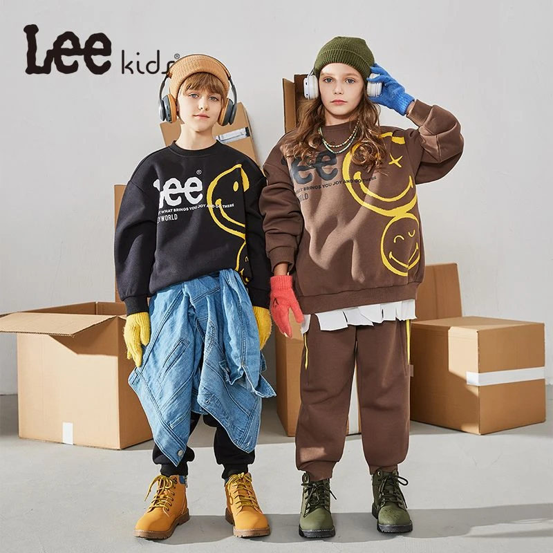 LeekidsSmiley联名套头圆领卫衣休闲保暖加绒LK3X5WUT0215