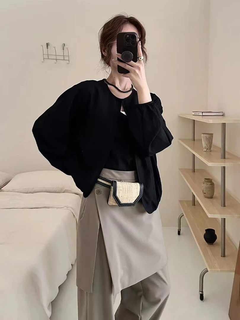 常规款适中防晒薄款单排扣短外套设计感小众慵懒风