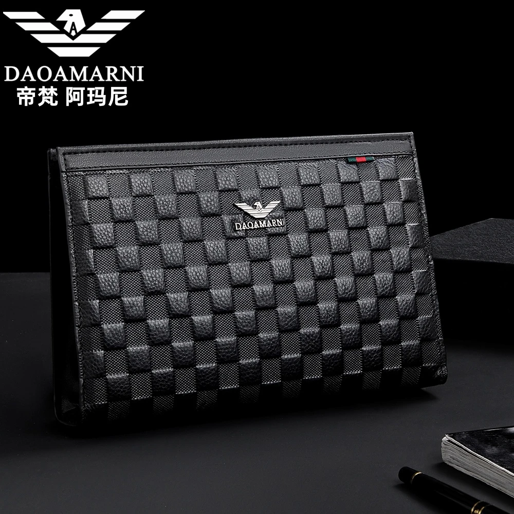 【法国轻奢】男士真皮手拿包商务休闲手拎包信封包夹包头层牛皮