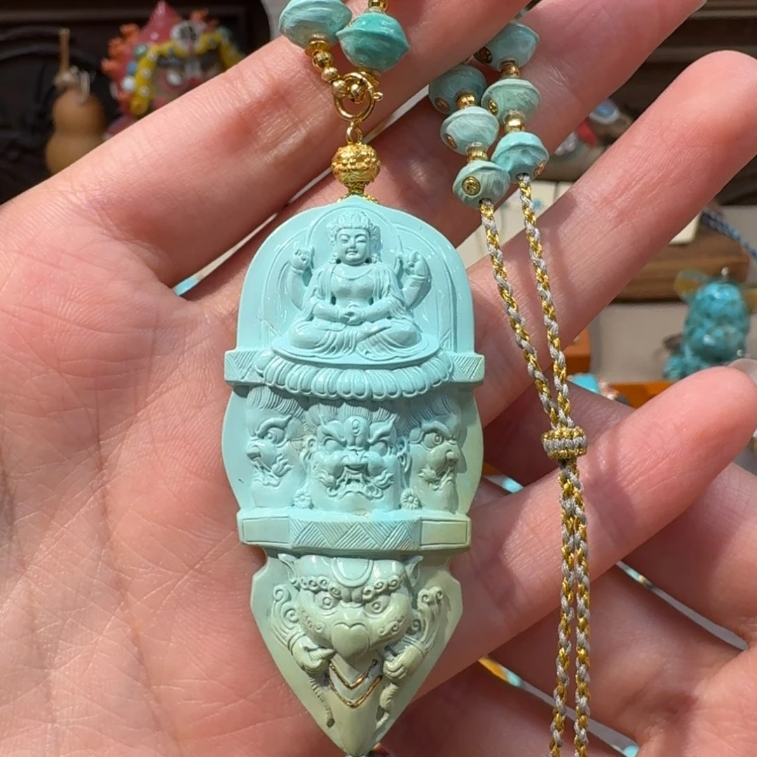 绿松石18K金镶嵌项链