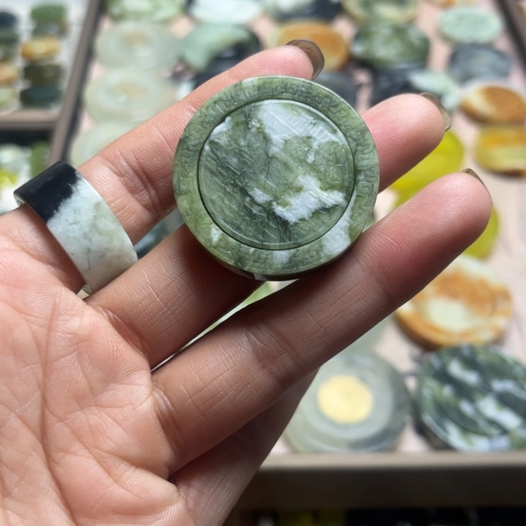 蛇纹石玉合金颈饰