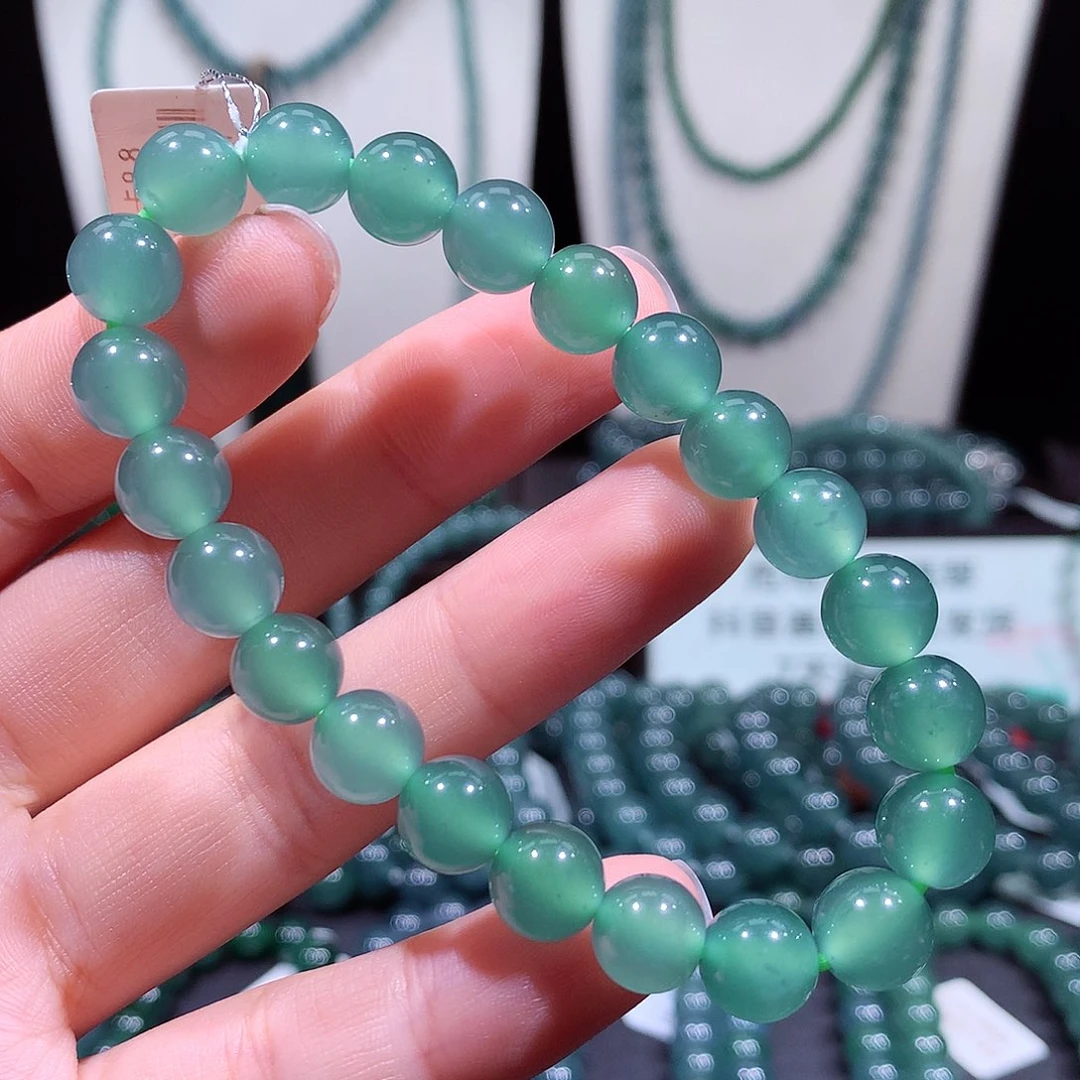 翡翠未镶嵌手链天然a货翡翠手串8.9