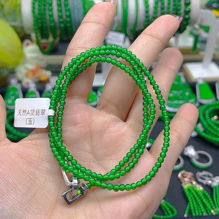 翡翠颈饰未镶嵌圆珠项链3
