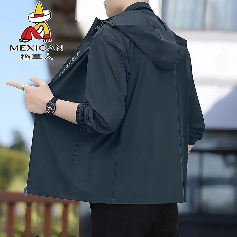 UPF50+冰丝男情侣款防紫外线皮肤衣男士休闲风衣男装