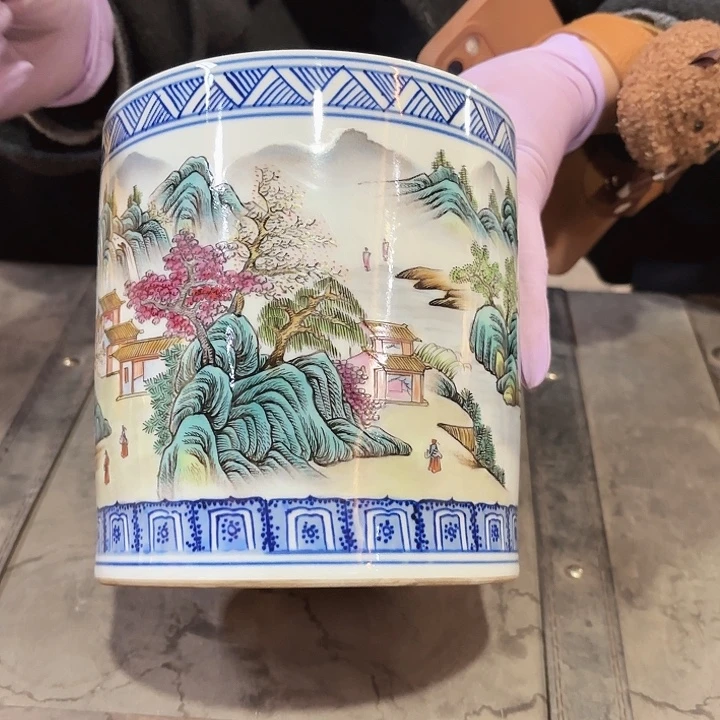 摆件陶景德镇高温陶瓷山水文房器