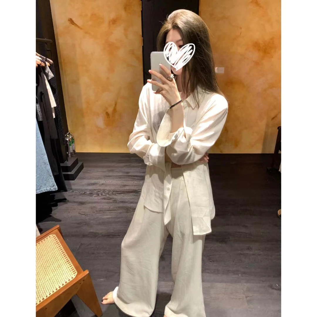 【摩氏臻选】松弛老钱  百搭时尚休闲气质设计感软糯舒适套装9268