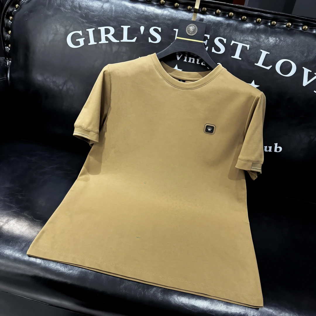 夏季新款男士轻奢百搭休闲时尚修身男款圆领短袖8826