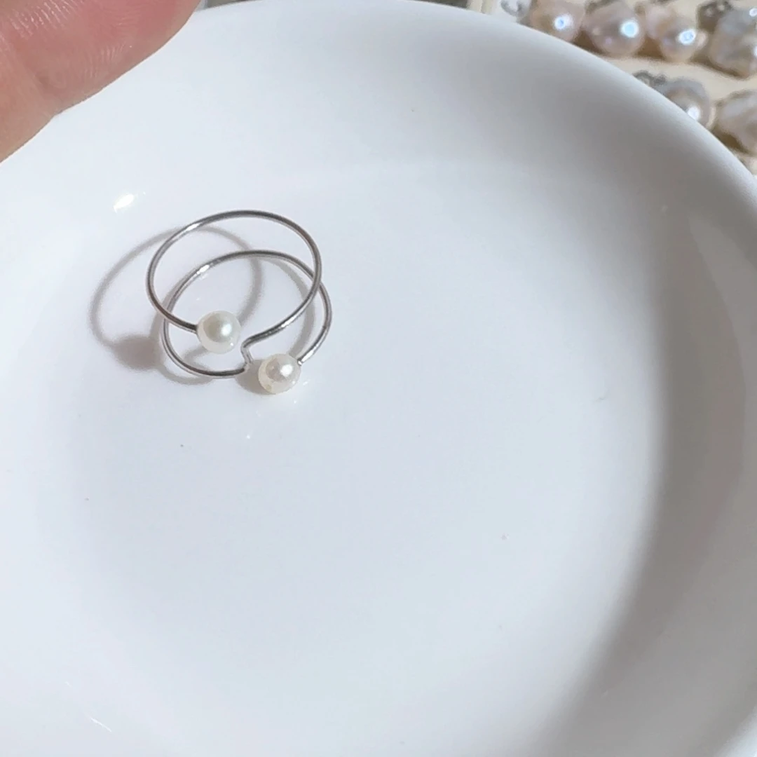 淡水珍珠耳饰银S925镶嵌