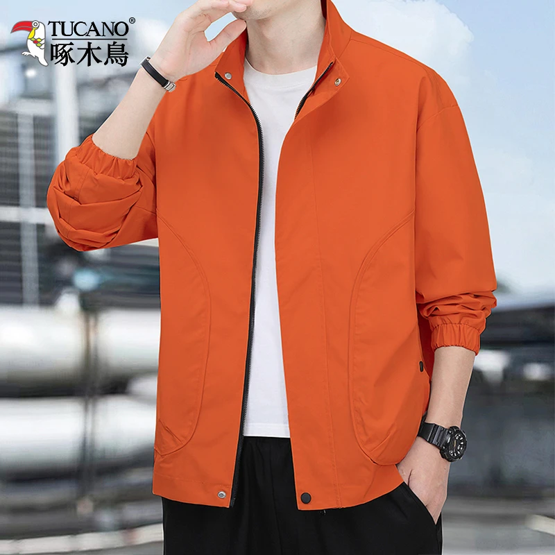 啄木鸟美式夹克外套男2025春秋季新款男士休闲户外防风冲锋衣茄克