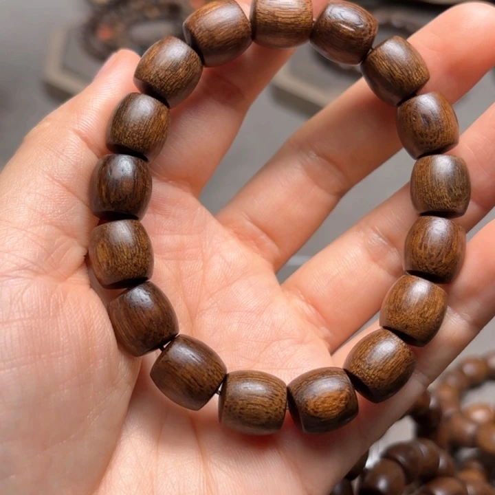 手串沉香越南富森红土石化料限量款1.2
