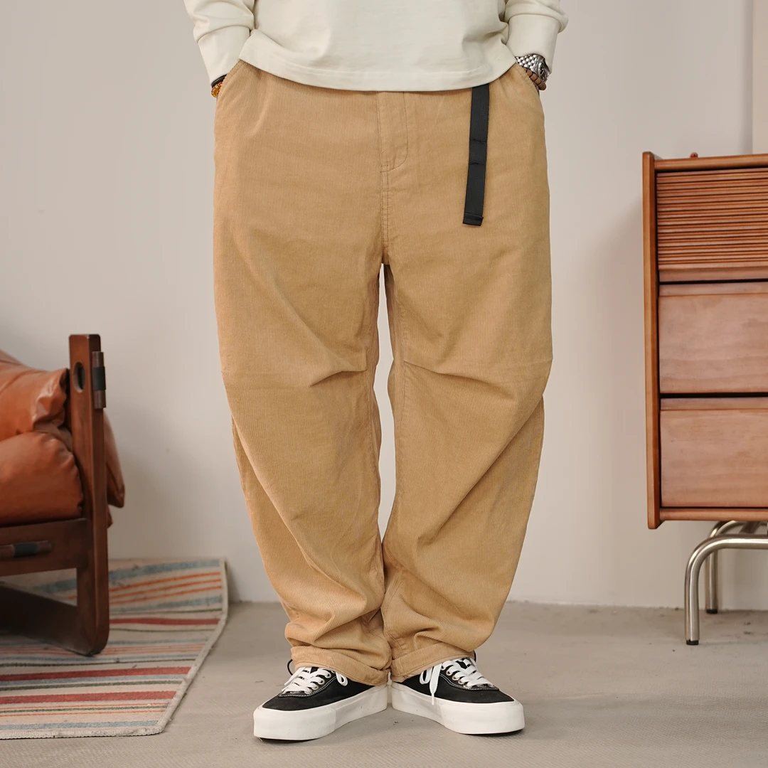 25FW秋季日系灯芯绒宽松锥形休闲裤复古百搭cityboy休闲工装长裤