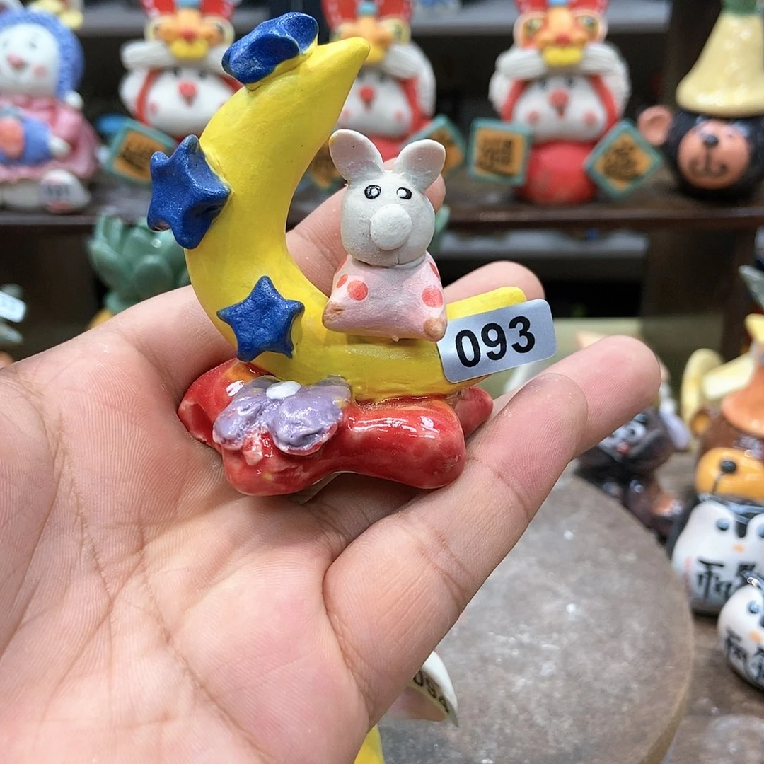 摆件直播间手工抽象陶瓷摆件093