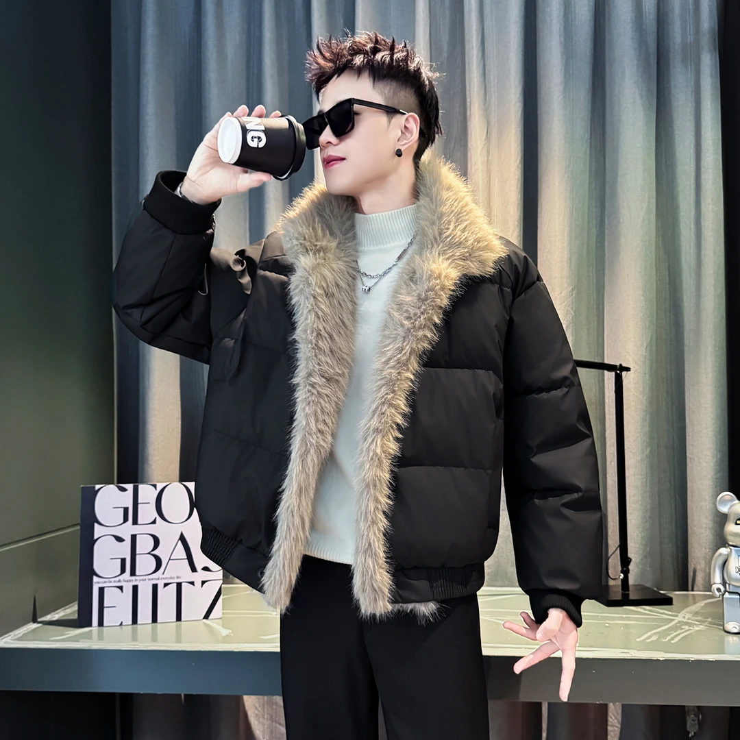 座山雕外套棉服男款冬季2025新款高级感休闲保暖棉袄子男士皮棉衣