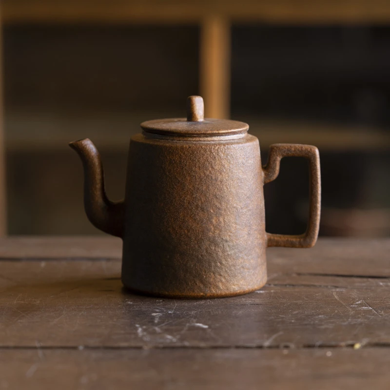 【慕白茶集】酱釉青山壶酱釉家用茶道茶具茶壶粗陶（Q0793）
