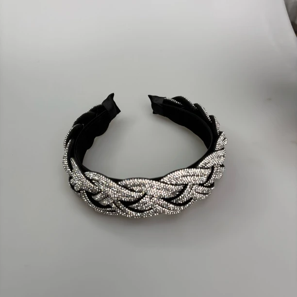 【YINYAO】原创设计ins风女发箍发饰饰品头饰编织宽边满钻发箍2009