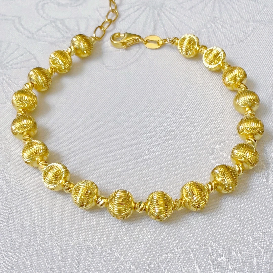 足金999 幻影金珠黄金手链（金重抛去内钢丝重量）