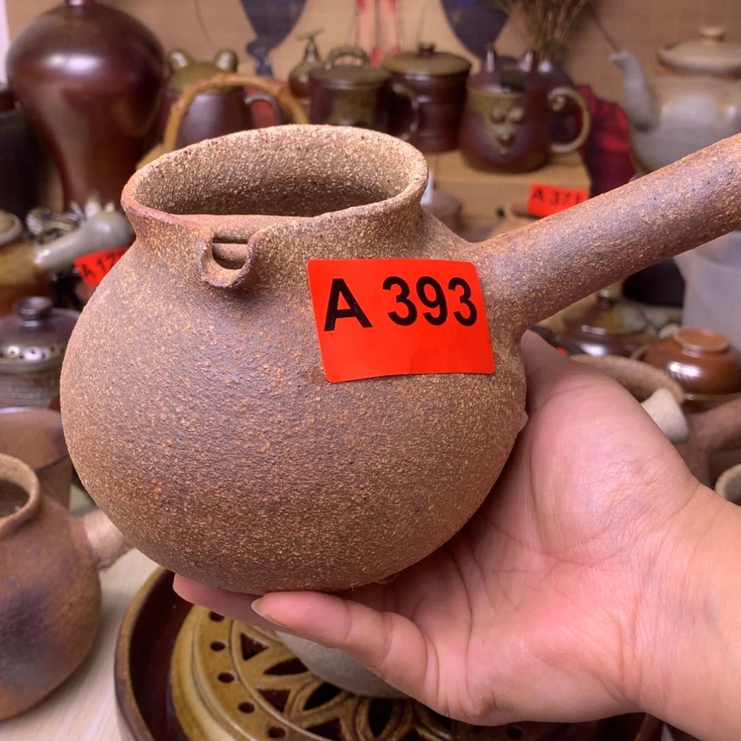 …*柴烧粗陶烤茶罐800毫升左右