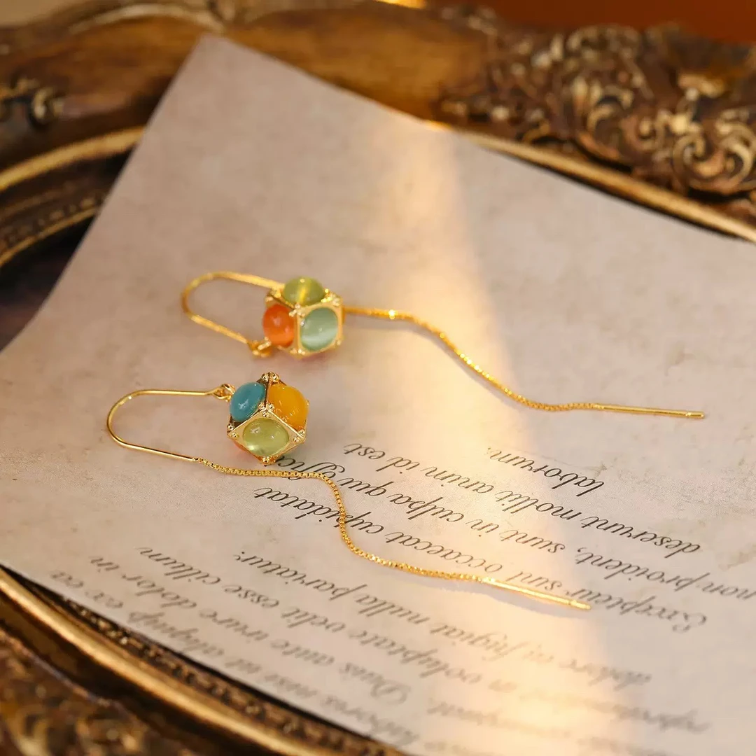 铜合金耳饰 【226】魔方耳线