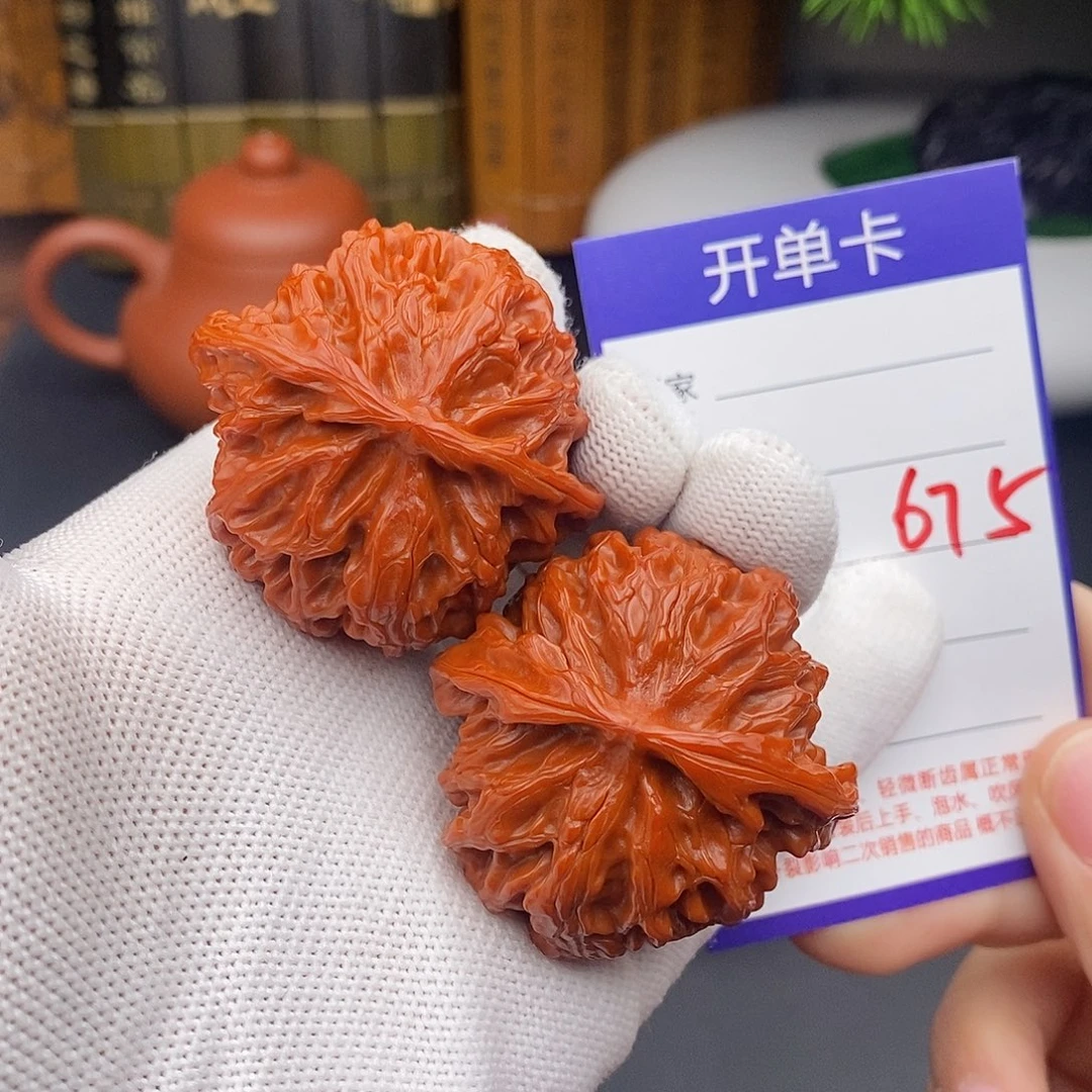 叶***叶把件文玩核桃45苹果园675