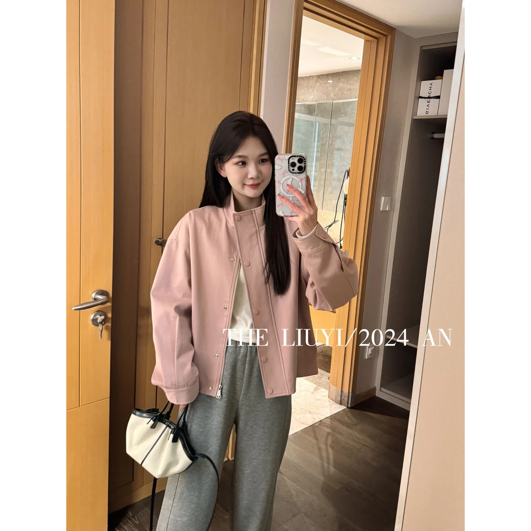 【LIUYI】济州岛～秋季立领风衣外套49012