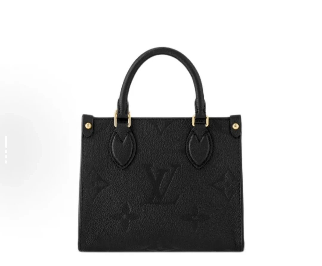全新未使用 LV onthego小号压花粒面黑色