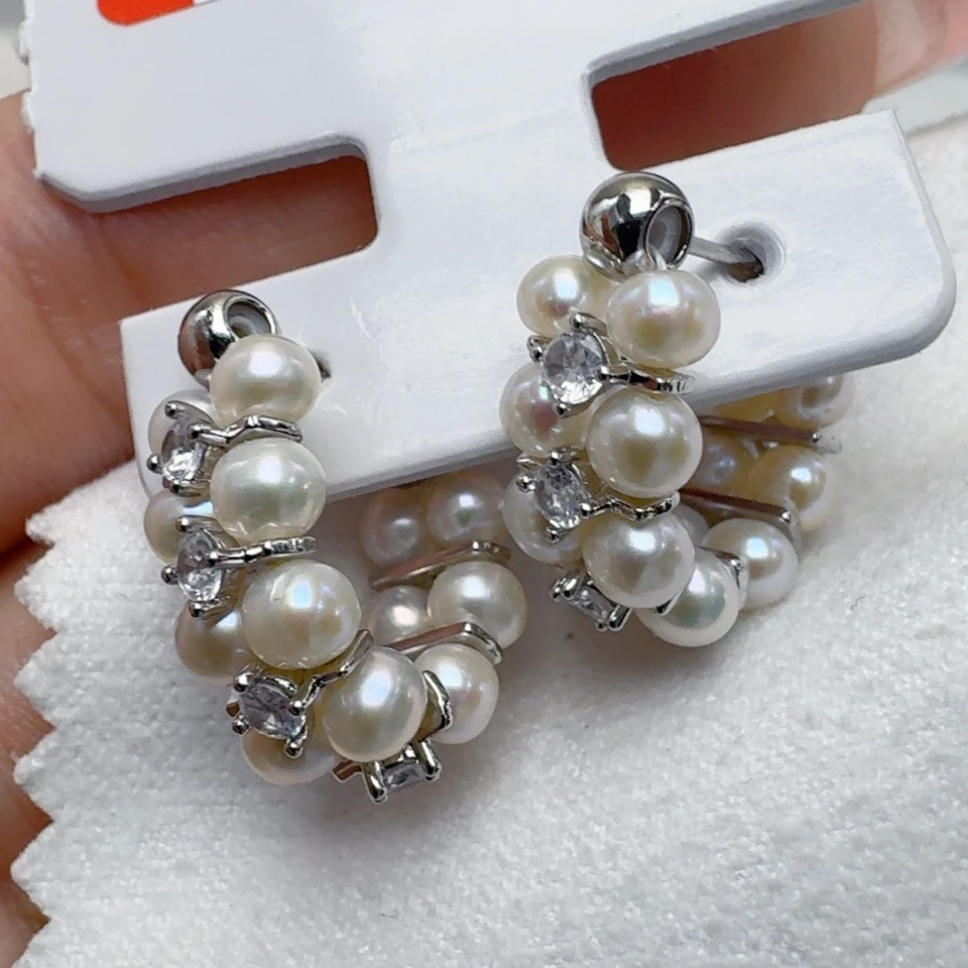 未镶嵌淡水珍珠耳饰@@be147