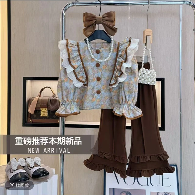 女童套装春装2025新款洋气儿童春秋装韩版休闲宝宝两件套网红秋季