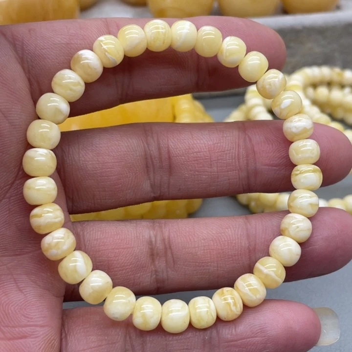 琥珀未镶嵌裸石手串