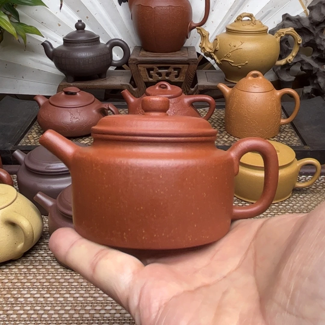 清***茶紫砂茶壶黄龙山宝山纯红降坡泥全手工制作