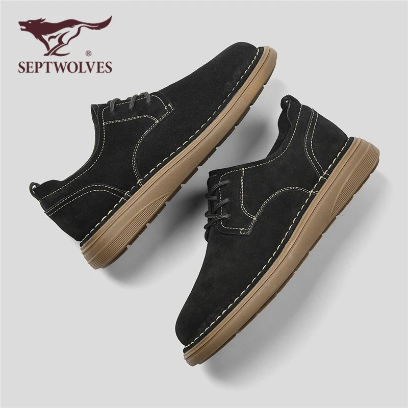 七匹狼2025新款秋季男鞋时尚百搭休闲皮鞋英伦风百搭潮鞋工装板鞋