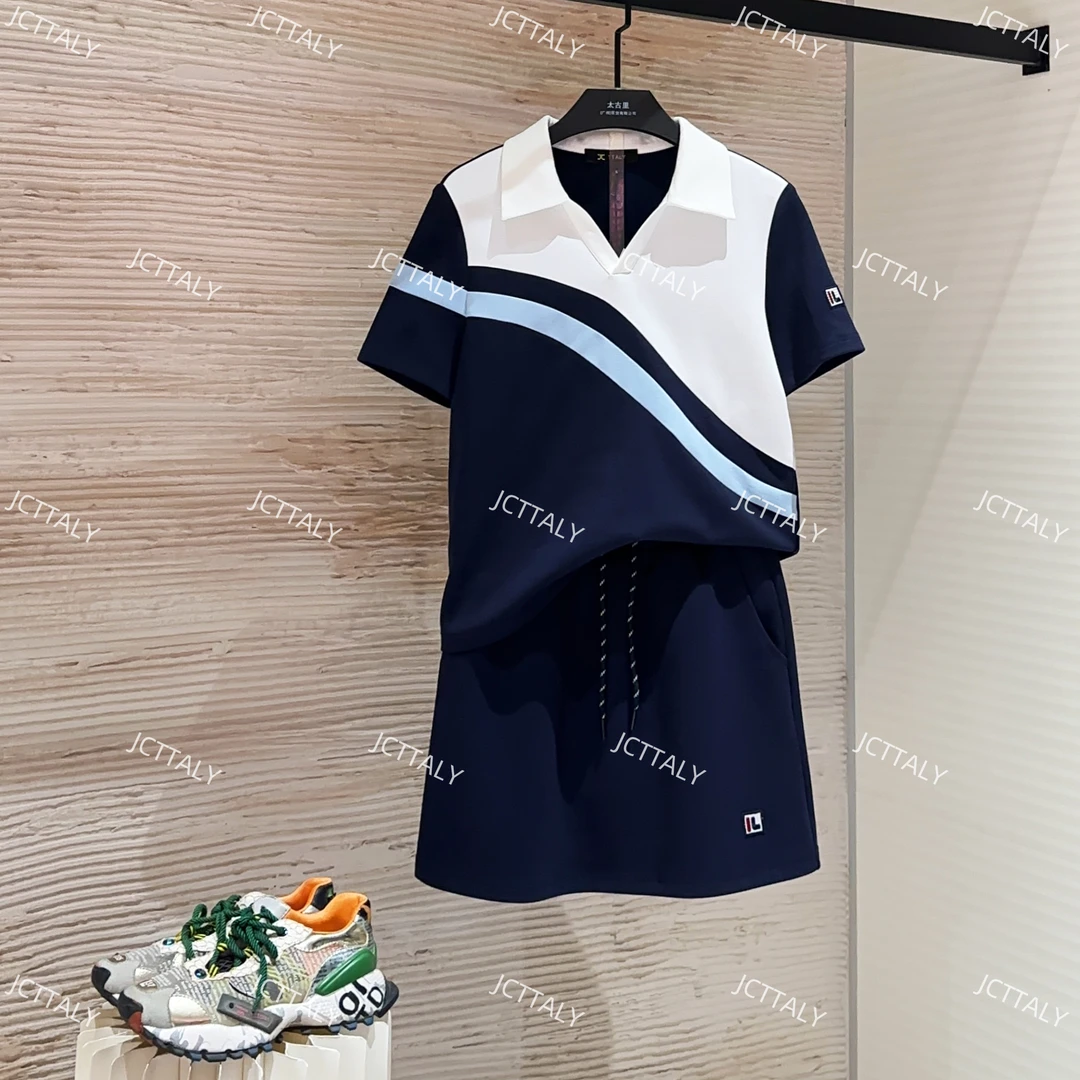 【宠粉价】黑白休闲拼接学院风翻领套装裙两件套连衣裙裤TZ-312