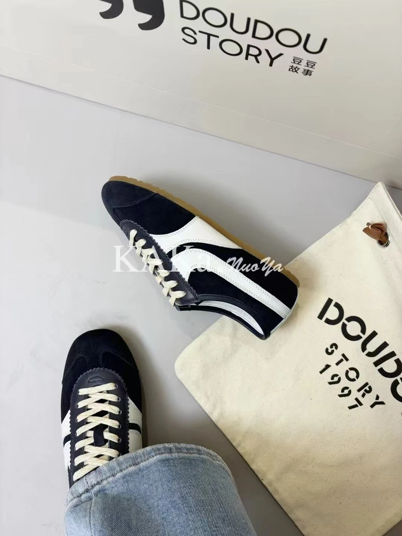 KAKA NUOYA卡卡诺亚 2036  春季复古芭蕾平底低帮德训鞋