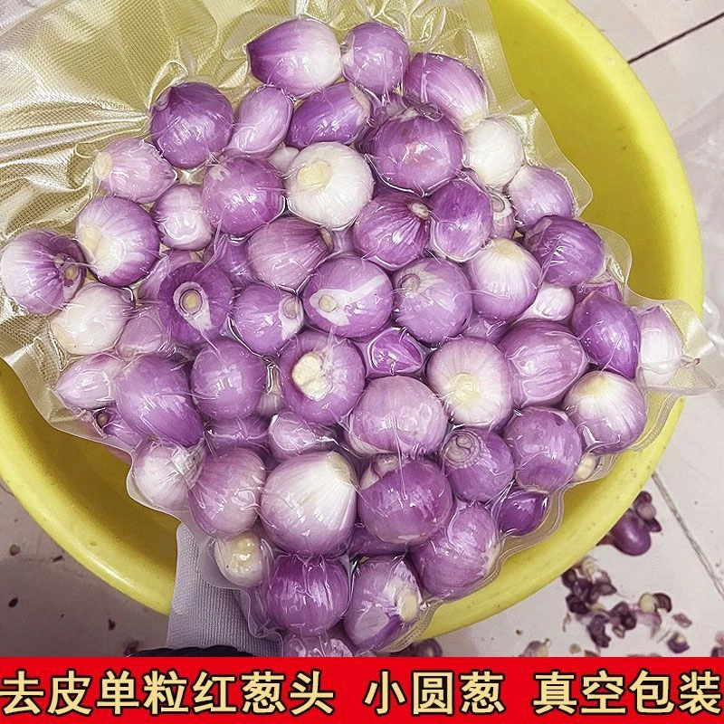 【包邮】新鲜现剥珠葱小洋葱紫皮去皮圆葱肉现剥真空保鲜单粒葱