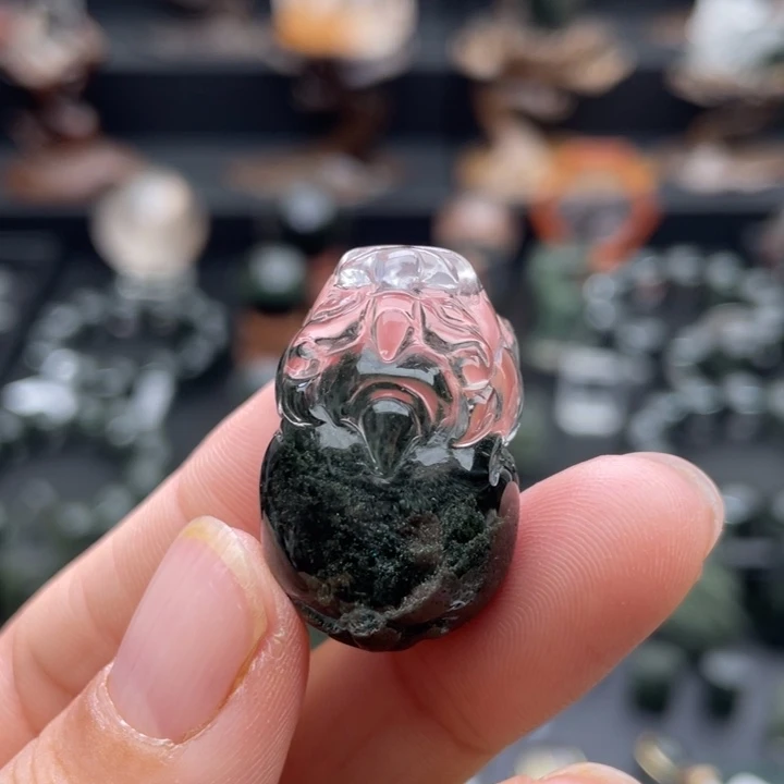 颈饰未镶嵌水晶绿幽灵聚宝盆貔貅