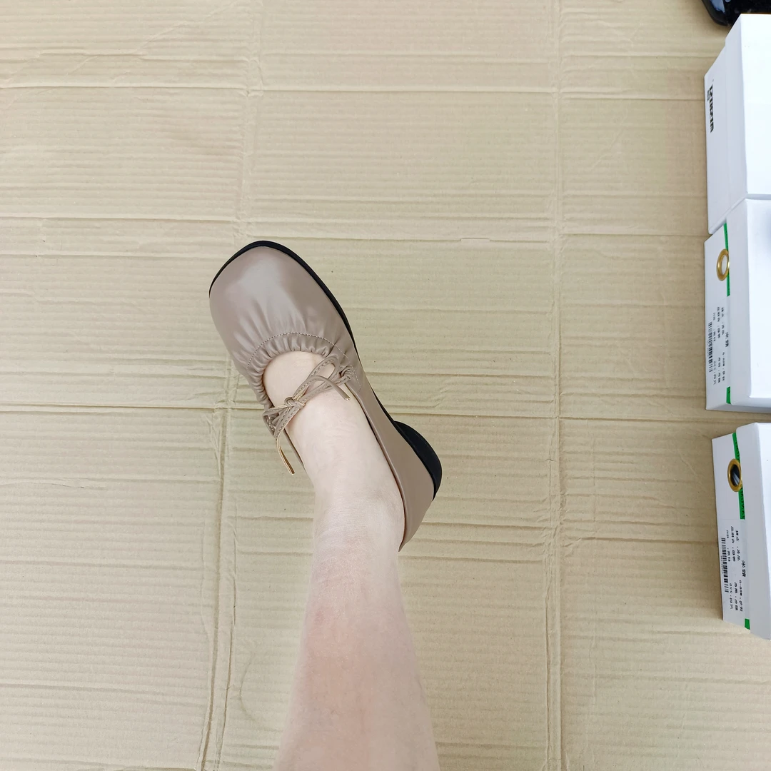 MQX88-3070极简风蝴蝶结单鞋日系低跟平底女鞋复古法式