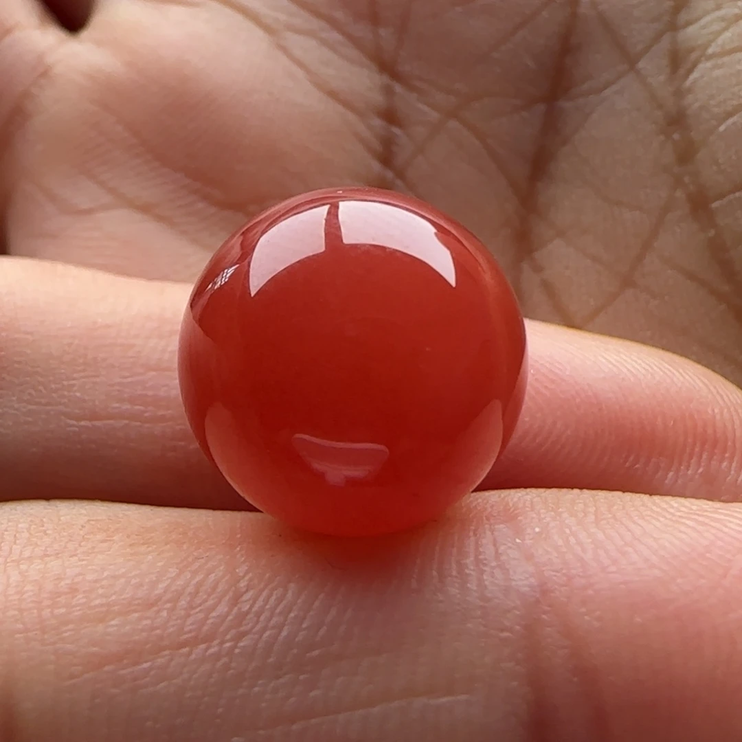 平***淡未镶嵌圆珠488马牙南红玛瑙