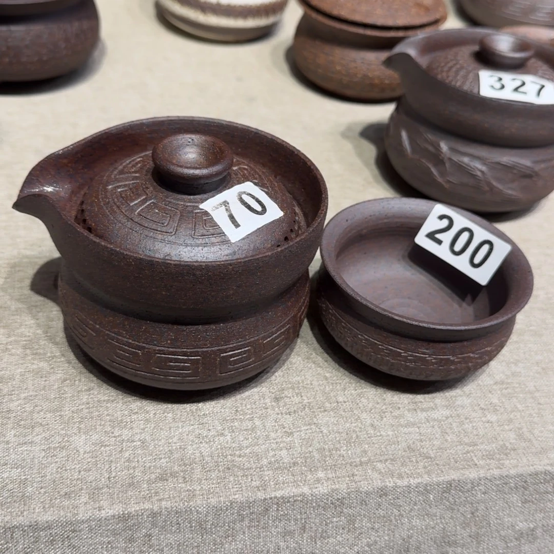 茶具粗瓷茶具素色盖碗