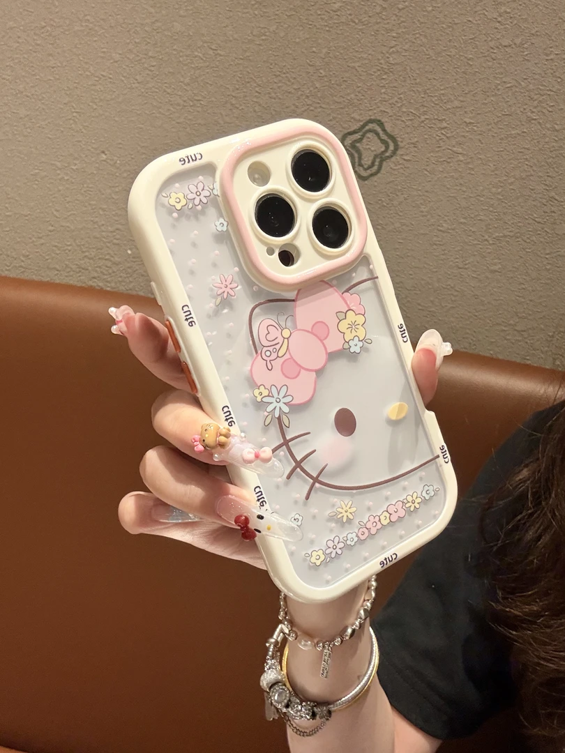 可爱卡通KT适用苹果/华为/OPPO/VIVO/小米/全包防摔支架手机壳