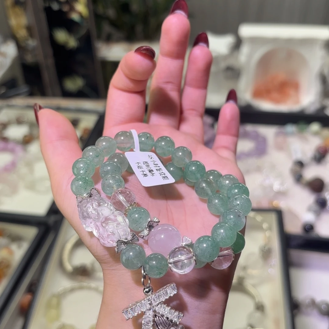 银S925镶嵌手链烟晶